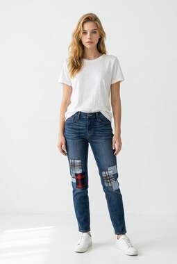KanCan Plaid Patchwork Jeans – Size 1/24